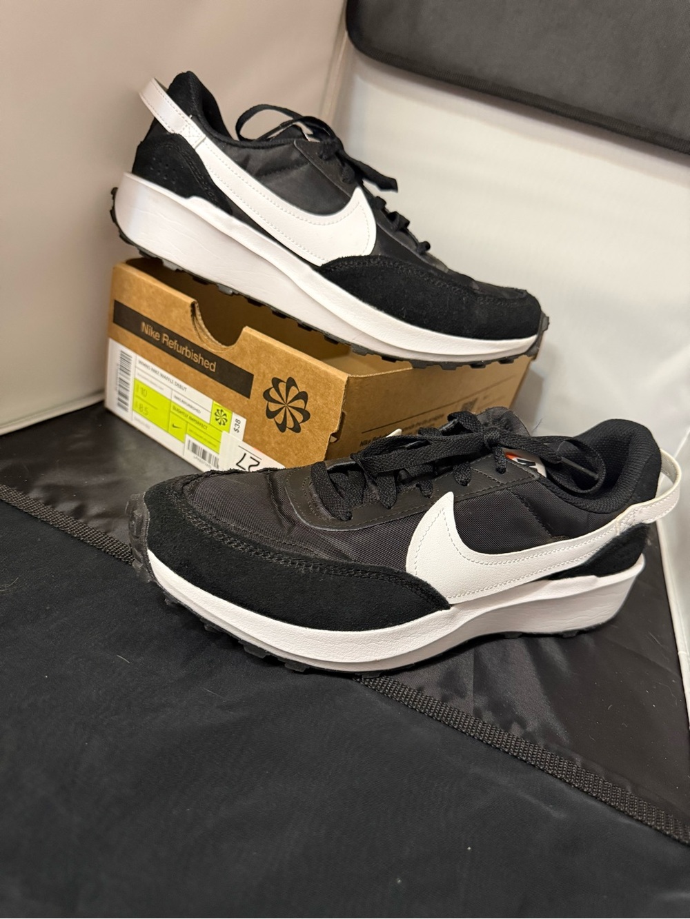 Nike Women’s Waffle Debut Black and White Athletic Sneakers